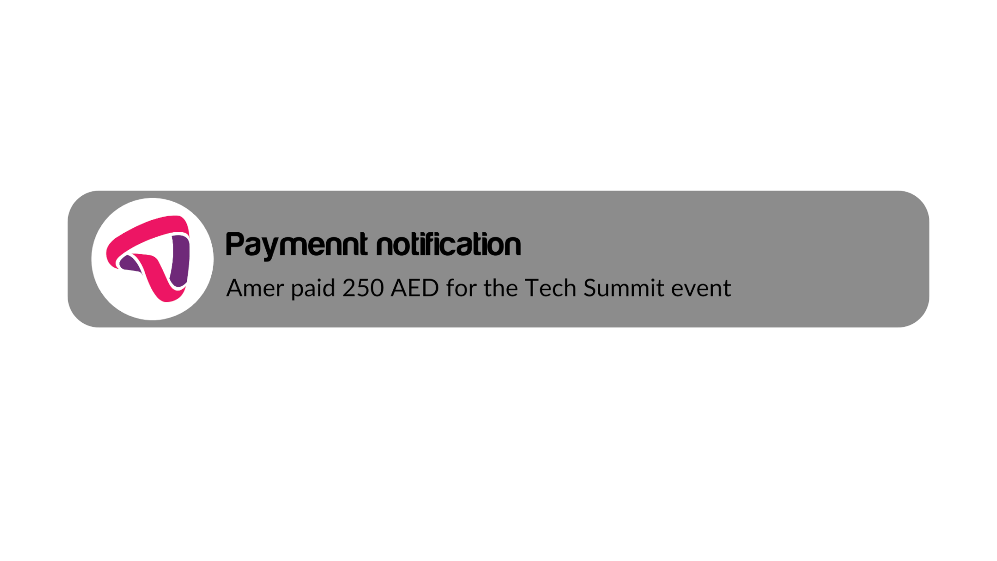 the look of Event notification on Paymennt app